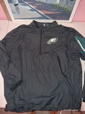Philadelphia Eagles Black Pullover Windbreaker